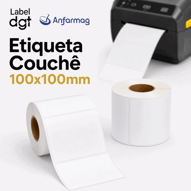 Etiqueta Couchê 100mm x 100mm