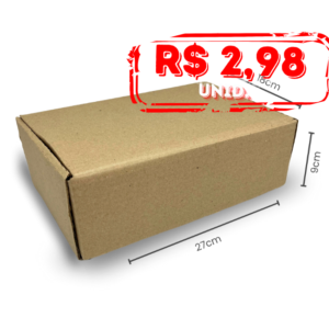 Pack c/200 Caixa em Papelão Micro-ondulado – Sem Impressão – (27x18x9)