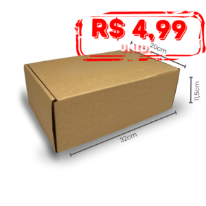 Pack c/ 500 Caixa em Papelão Micro-ondulado – Personalizado – (32x20x11,5)